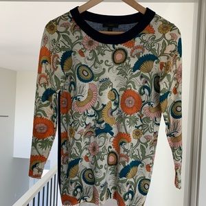 J crew tippi sweater floral XS